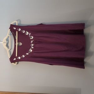 Avenue Beaded Purple Tank -Size 22